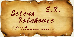 Selena Kolaković vizit kartica